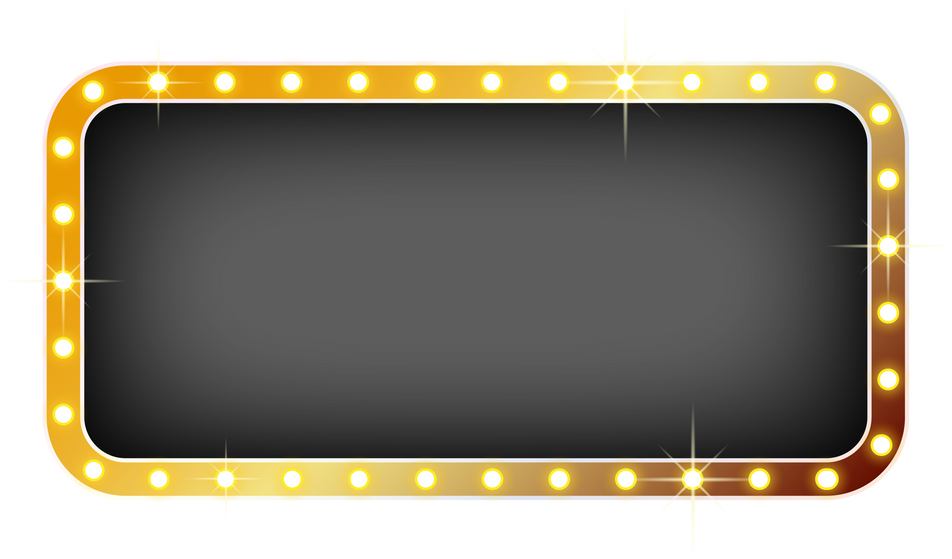 Retro Lightbox Border with Light Bulbs.